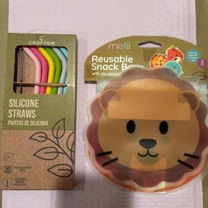 Crofton Silicone Straws and Melii Snack Bag Set / NEW in original packaging
